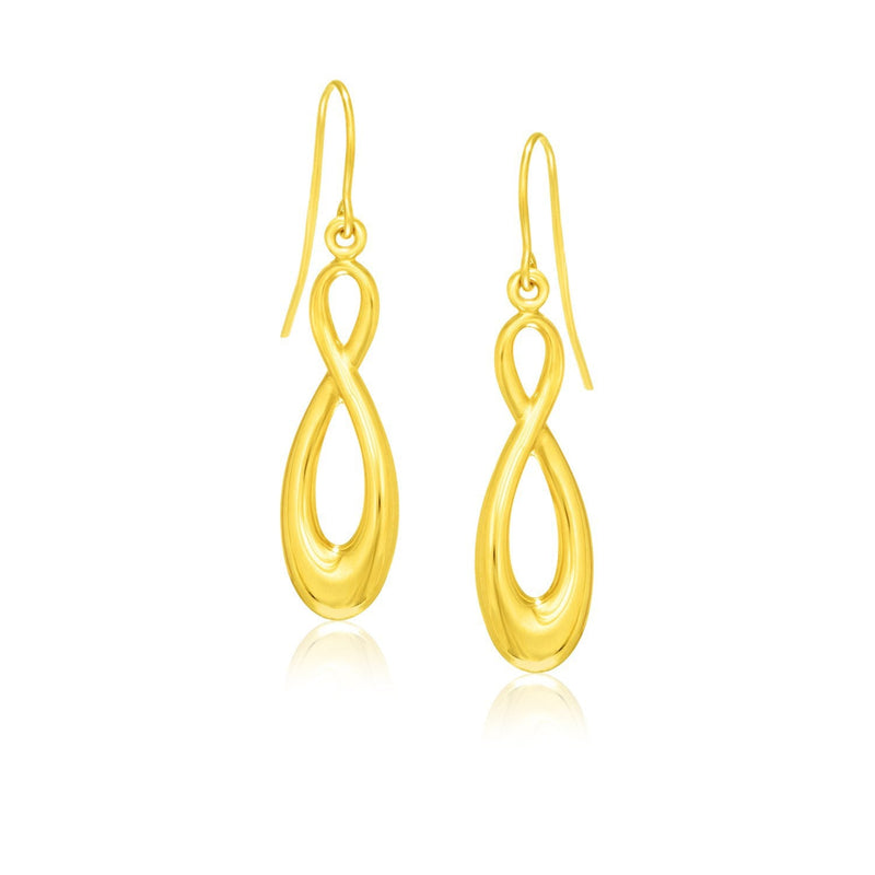 Bids.com 14k Yellow Gold Polished Earrings in Infinity Design Earrings