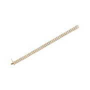 Bids.com 14K Yellow Gold 5.0 Cttw Invisible Set Princess-cut Diamond Buckle Link Tennis Bracelet (H-I Color, SI2-I1 Clarity) - Size 7.25" Bracelets