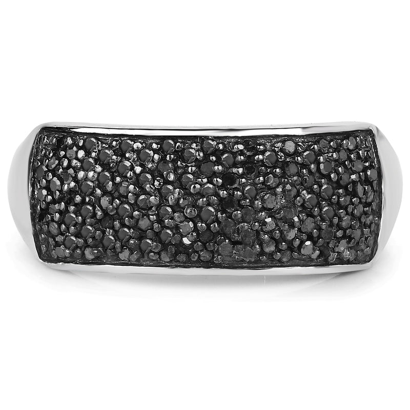 Bids.com 0.43 Carat Genuine Black Diamond .925 Sterling Silver Ring Rings