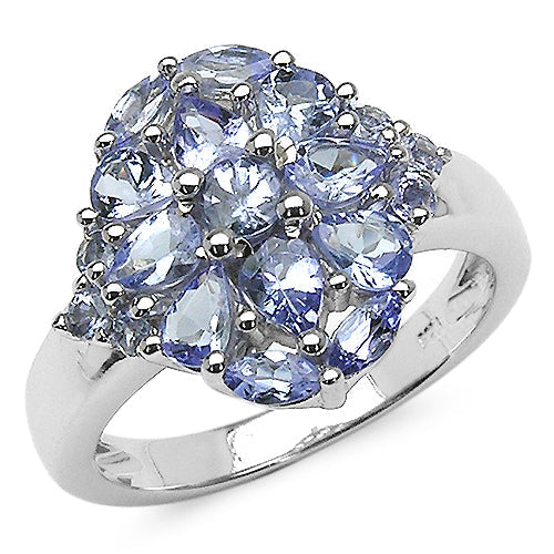 Bids.com 1.74 Carat Genuine Tanzanite .925 Sterling Silver Ring Rings