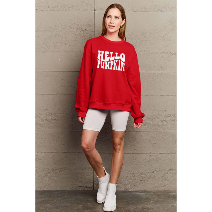 Simply Love HELLO PUMPKIN Graphic Sweatshirt