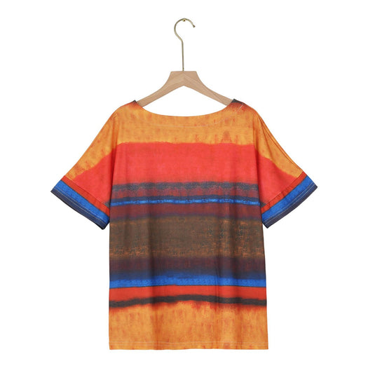 Color Block Round Neck Half Sleeve T-Shirt