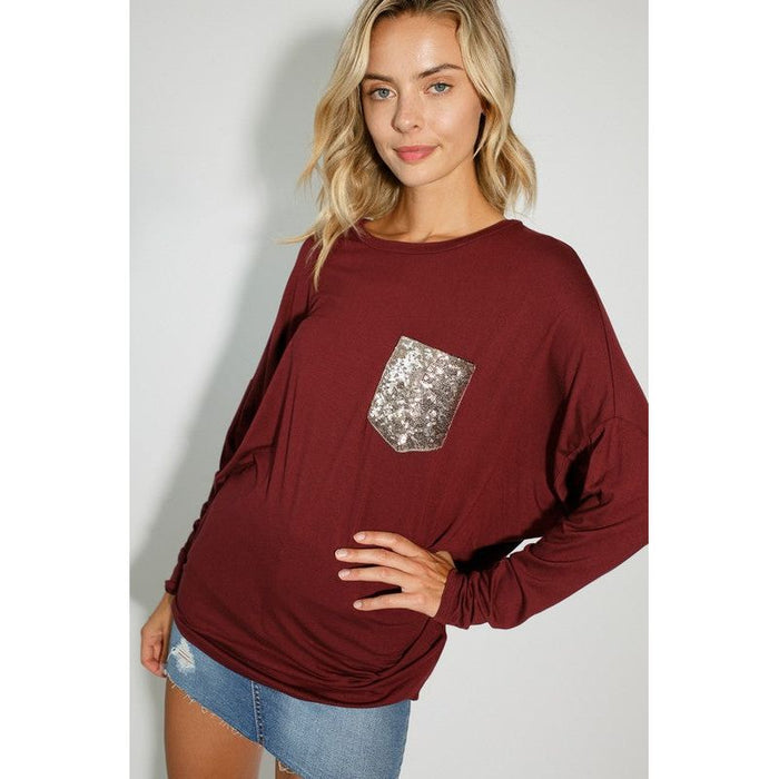 Plus Sequence Pocket Dolman Sl Top