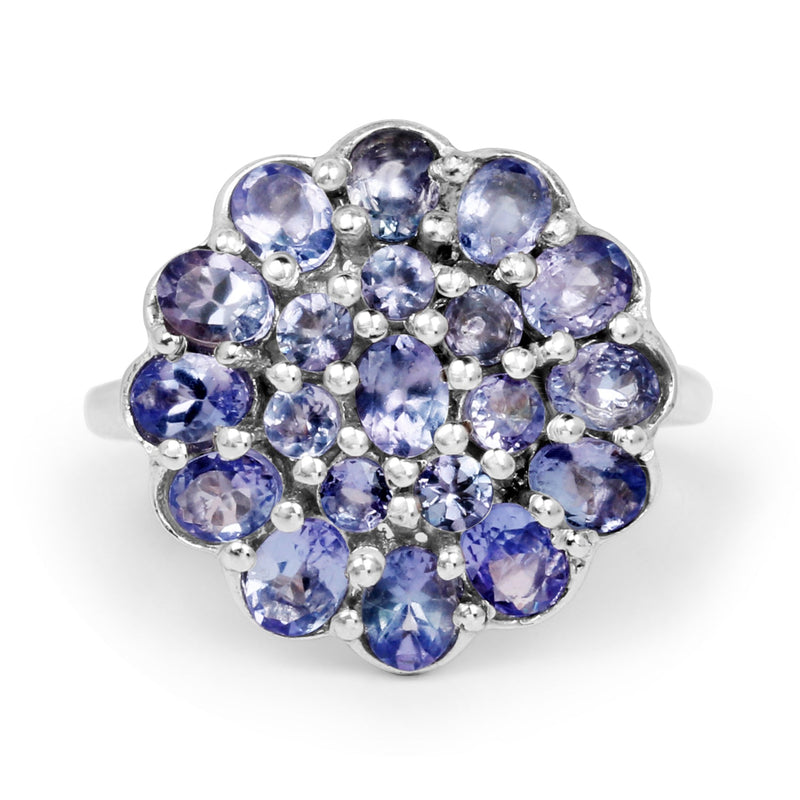 Bids.com 2.70 Carat Genuine Tanzanite .925 Sterling Silver Ring Rings