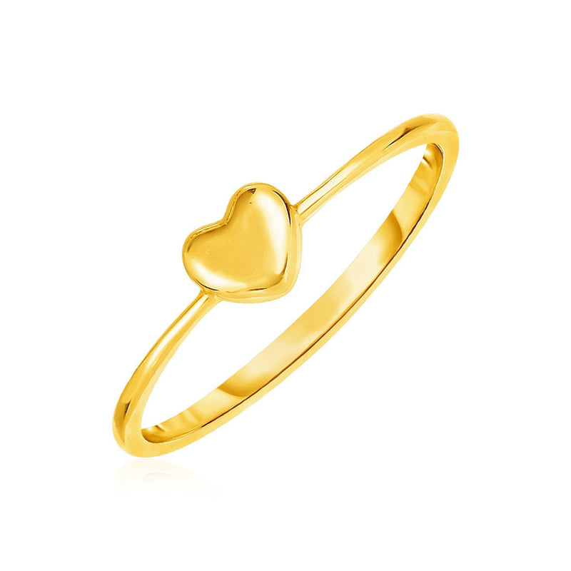 Bids.com 14k Yellow Gold Ring with Puffed Heart Rings