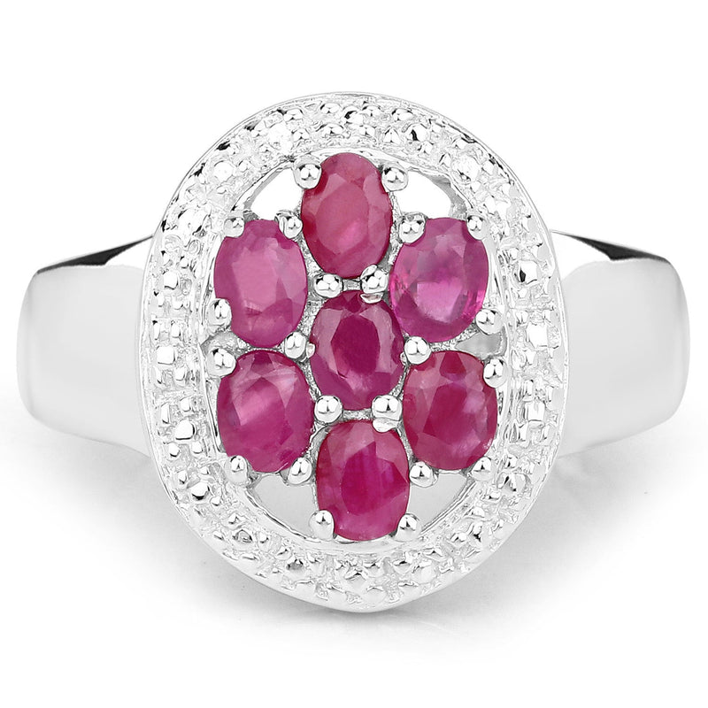Bids.com 1.54 Carat Genuine Ruby .925 Sterling Silver Ring Rings