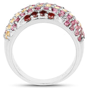 Bids.com 2.35 Carat Genuine Multi Stone .925 Sterling Silver Ring Rings