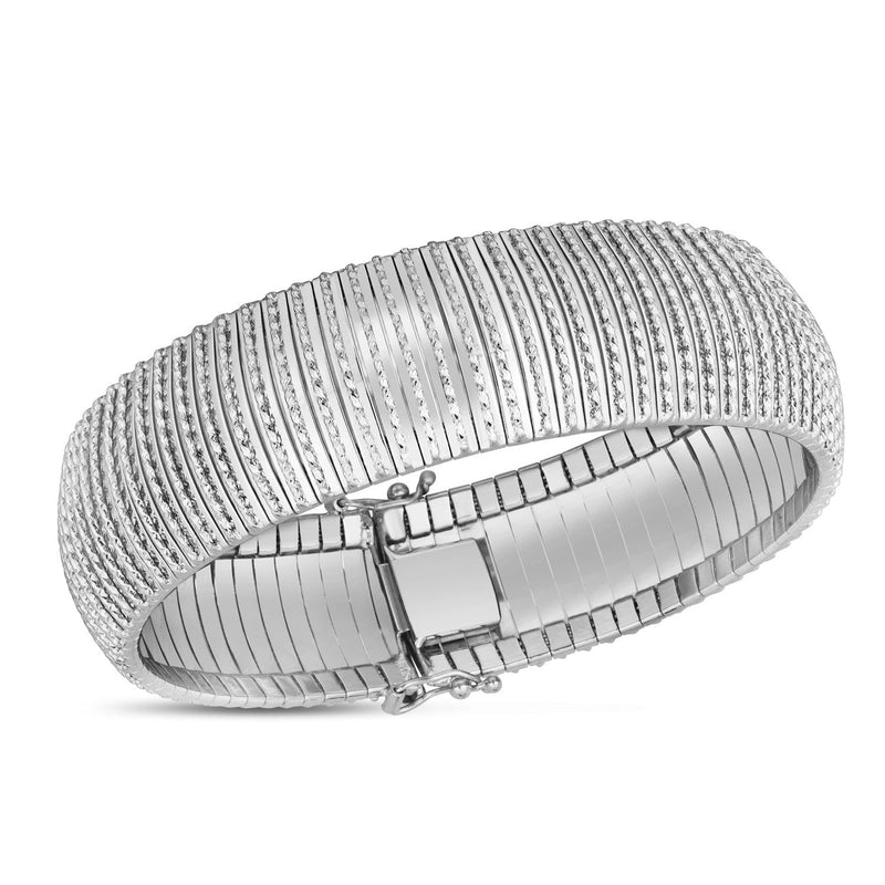 Bids.com 14k White Gold Bold Diamante Flex Bracelet (17.10 mm) Bracelets