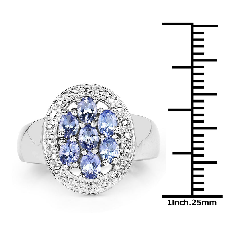 Bids.com 1.19 Carat Genuine Tanzanite .925 Sterling Silver Ring Rings