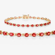 Bids.com 7.00 Carat Genuine Orange Sapphire 14K Yellow Gold Bracelet Bracelets