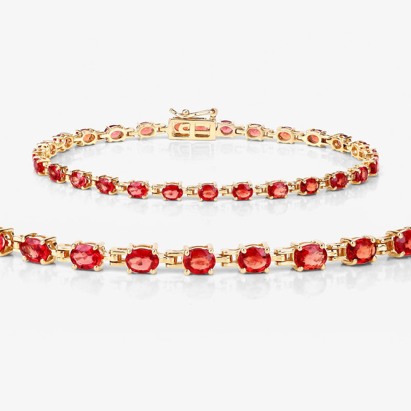 Bids.com 7.00 Carat Genuine Orange Sapphire 14K Yellow Gold Bracelet Bracelets