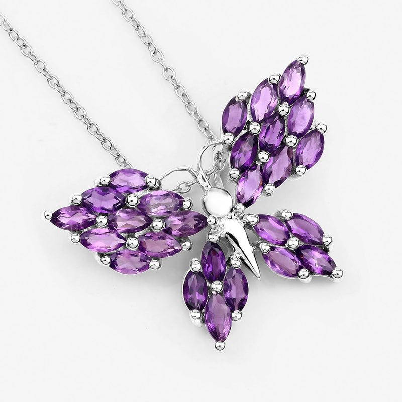 Bids.com 3.90 Carat Genuine Amethyst .925 Sterling Silver Pendant Pendants White Smoke