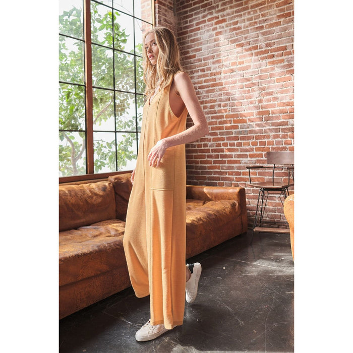 Ces Femme V-Neck Sleeveless Wide Leg Jumpsuit