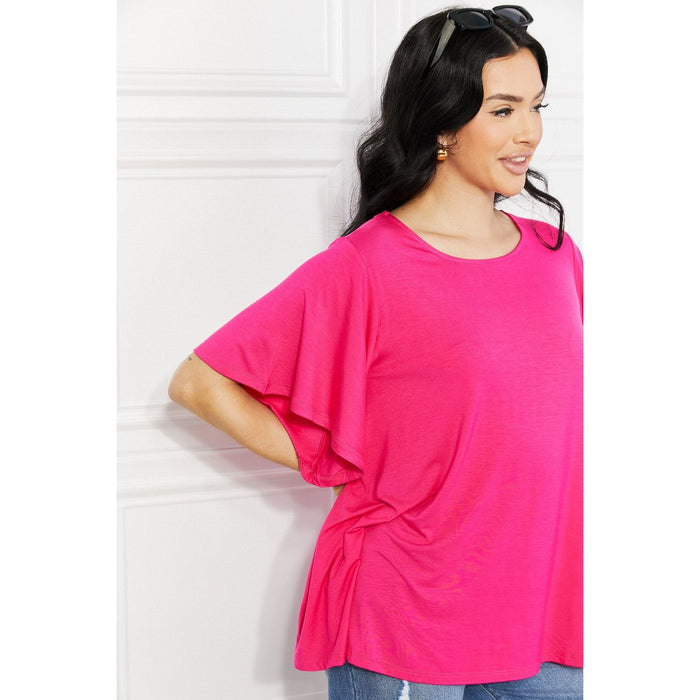 Yelete More Than Words Flutter Sleeve Top