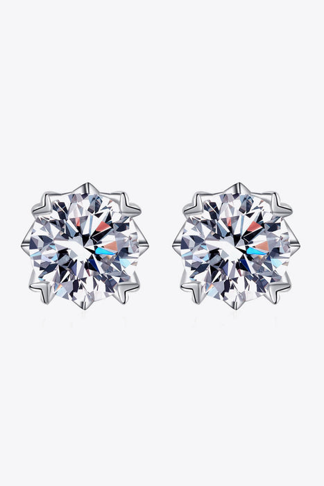 925 Sterling Silver 4 Carat Moissanite Stud Earrings