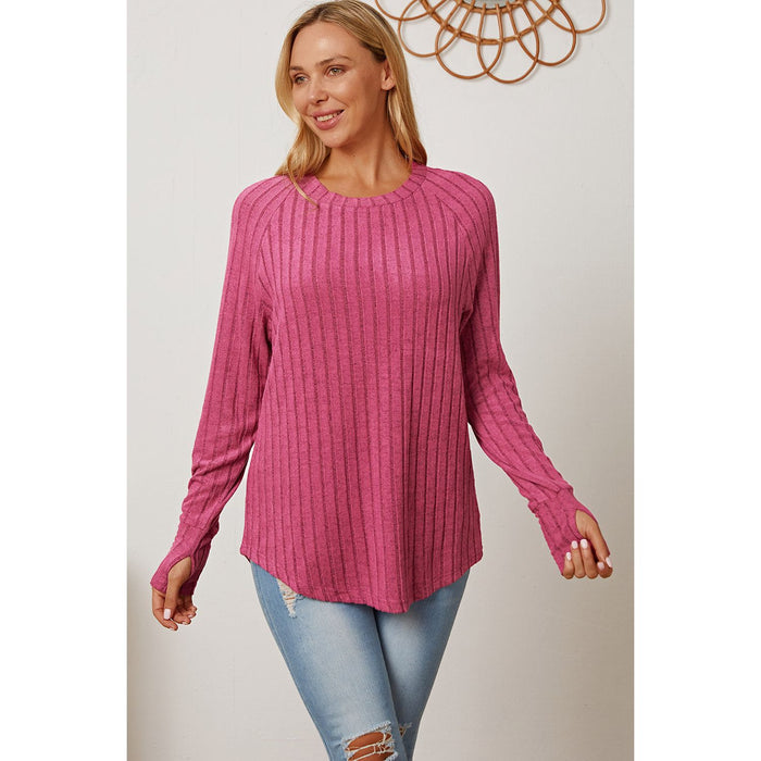 Basic Bae Ribbed Thumbhole Sleeve T-Shirt