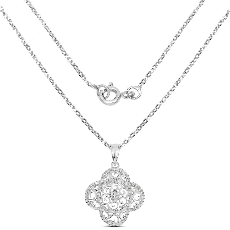Bids.com 0.57 Carat Genuine White Diamond .925 Sterling Silver Pendant Pendants