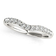 Bids.com 14k White Gold Diamond Curved Design Wedding Band (1/4 cttw) Rings