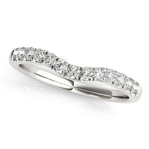 Bids.com 14k White Gold Diamond Curved Design Wedding Band (1/4 cttw) Rings