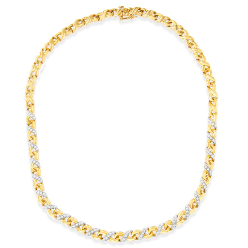 Bids.com 10K Yellow Gold 1 cttw Diamond Riviera Statement Pendant Necklace (J-K, I2-I3) Necklaces