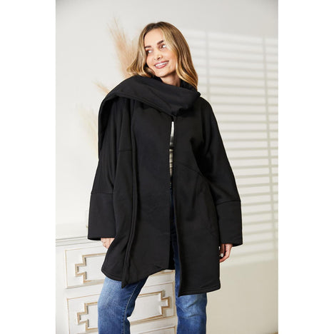 HEYSON Open Front Cardigan with Scarf Design