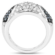 Bids.com 0.94 Carat Genuine Blue Diamond and White Diamond .925 Sterling Silver Ring Rings