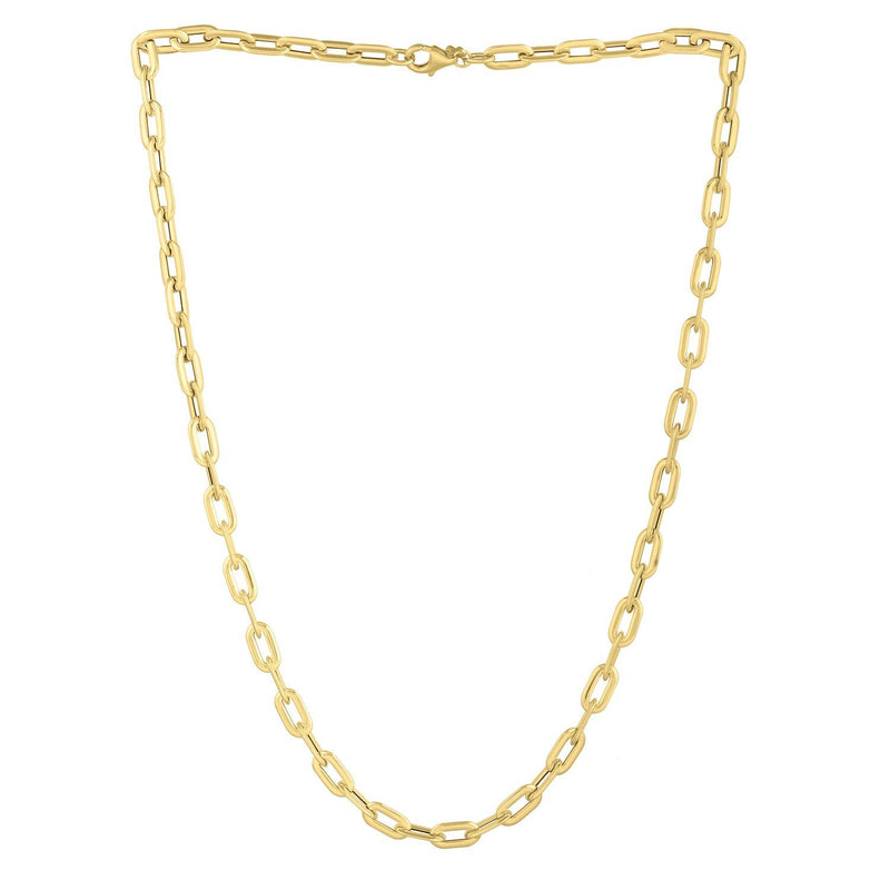 Bids.com 14k Yellow Gold Oval Domed Paperclip Chain Necklace (5.30 mm) Necklaces