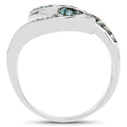 Bids.com 0.76 Carat Genuine Blue Diamond .925 Sterling Silver Ring Rings