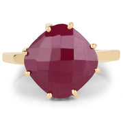 Bids.com 14K Yellow Gold Plated 8.95 Carat Glass Filled Ruby .925 Sterling Silver Ring Rings