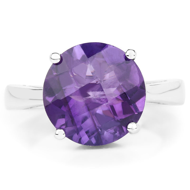 Bids.com 5.60 Carat Genuine Amethyst .925 Sterling Silver Ring Rings