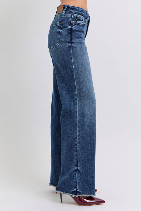 Full Size Raw Hem Mid Rise Jeans