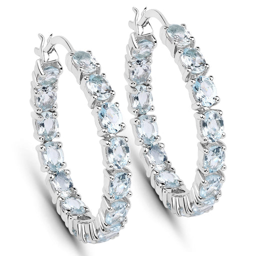 Bids.com 5.70 Carat Genuine Blue Topaz .925 Sterling Silver Earrings Earrings