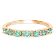 Bids.com 0.41 Carat Genuine Zambian Emerald and White Diamond 14K Yellow Gold Ring Rings