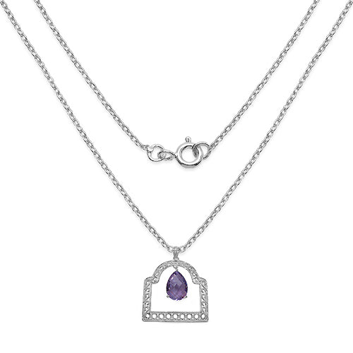 Bids.com 10.70 Carat Genuine Amethyst .925 Sterling Silver Pendant Pendants