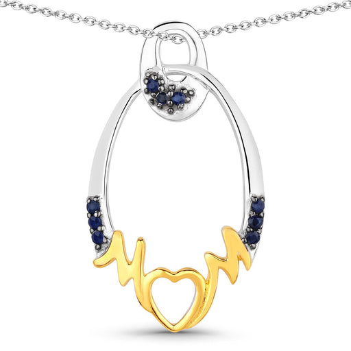 Bids.com 0.18 Carat Genuine Blue Sapphire .925 Sterling Silver Pendant Pendants
