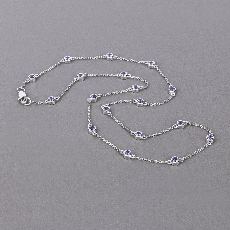 Bids.com 1.80 Carat Genuine Tanzanite .925 Sterling Silver Necklace Necklaces