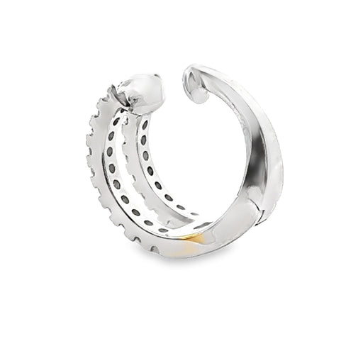 Bids.com .25ct Diamond Ear Cuff 14KT White Gold Earrings