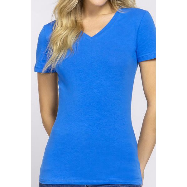 ACTIVE BASIC V-Neck Short Sleeve T-Shirt