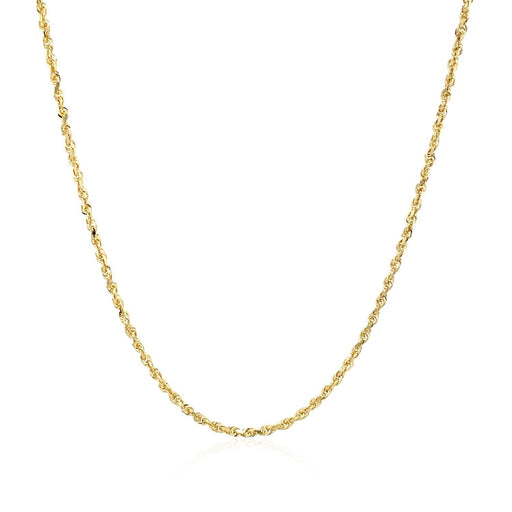 Bids.com 10k Yellow Gold Solid Diamond Cut Rope Chain 1.4mm Necklaces