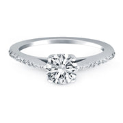 Bids.com 14k White Gold Micro Prong Diamond Cathedral Engagement Ring Rings