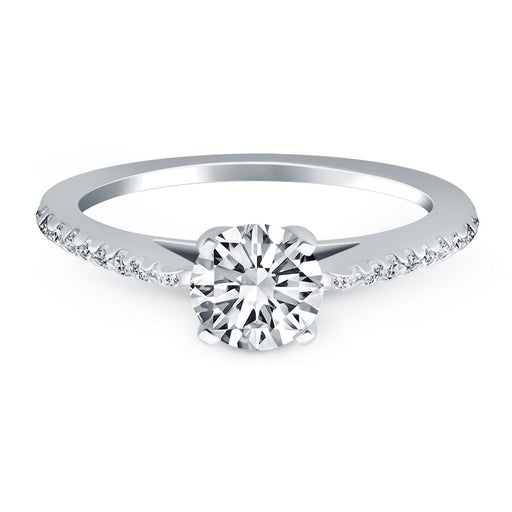 Bids.com 14k White Gold Micro Prong Diamond Cathedral Engagement Ring Rings