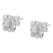 Bids.com .925 Sterling Silver 1/2 Cttw Round-Cut Diamond Stud Earrings (I-J Color, I1-I2 Clarity) Earrings