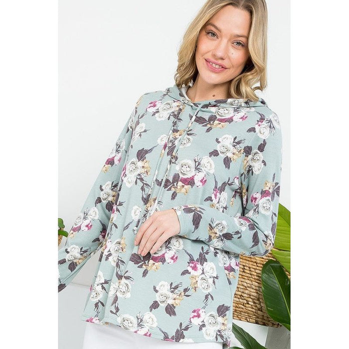 ALLOVER FLORAL SWEATSHIRT TOP