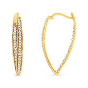 Bids.com 10K Yellow Gold 1/2 Cttw Round-Cut Diamond Modern Hoop Earrings (I-J Color, I2-I3 Clarity) Earrings