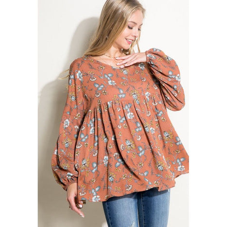 Floral Woven Baby Doll Top