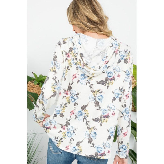 ALLOVER FLORAL SWEATSHIRT TOP