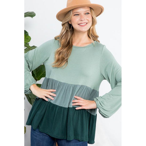 Plus Color Block Tiered Swing Top