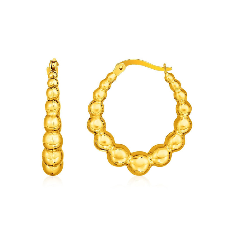 Bids.com 14k Yellow Gold Graduated Sphere Hoop Earrings Earrings