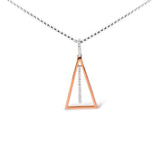 Bids.com 14K Rose and White Gold 1/8 Cttw Diamond Windchime 18" Pendant Necklace (G-H Color, SI1-SI2 Clarity) Necklaces