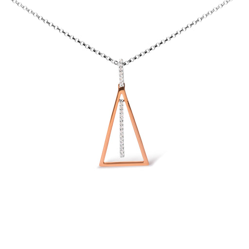 Bids.com 14K Rose and White Gold 1/8 Cttw Diamond Windchime 18" Pendant Necklace (G-H Color, SI1-SI2 Clarity) Necklaces